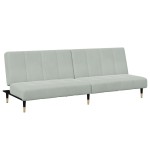 vidaXL Canapea extensibilă cu taburet, 2 locuri, gri deschis, catifea