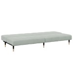 vidaXL Canapea extensibilă cu taburet, 2 locuri, gri deschis, catifea