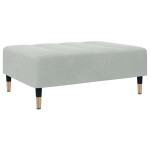 vidaXL Canapea extensibilă cu taburet, 2 locuri, gri deschis, catifea