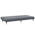 vidaXL Canapea extensibilă cu taburet, 2 locuri, gri închis, catifea vidaXL Canapea extensibilă cu taburet, 2 locuri, gri închis, catifea