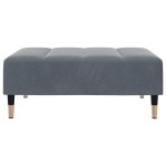 vidaXL Canapea extensibilă cu taburet, 2 locuri, gri închis, catifea vidaXL Canapea extensibilă cu taburet, 2 locuri, gri închis, catifea