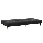 vidaXL Canapea extensibilă cu taburet, 2 locuri, negru, catifea vidaXL Canapea extensibilă cu taburet, 2 locuri, negru, catifea