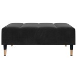 vidaXL Canapea extensibilă cu taburet, 2 locuri, negru, catifea vidaXL Canapea extensibilă cu taburet, 2 locuri, negru, catifea