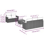 vidaXL Set mobilier grădină cu perne, 6 piese, gri, poliratan