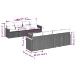 vidaXL Set mobilier de grădină cu perne, 9 piese, negru, poliratan vidaXL Set mobilier de grădină cu perne, 9 piese, negru, poliratan