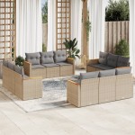 vidaXL Set canapele de grădină cu perne, 12 piese, bej, poliratan vidaXL Set canapele de grădină cu perne, 12 piese, bej, poliratan