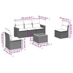 vidaXL Set mobilier grădină cu perne, 6 piese, gri, poliratan