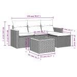 vidaXL Set canapea de grădină cu perne, 5 piese, gri, poliratan vidaXL Set canapea de grădină cu perne, 5 piese, gri, poliratan