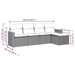 vidaXL Set canapea de grădină cu perne, 5 piese, gri, poliratan vidaXL Set canapea de grădină cu perne, 5 piese, gri, poliratan
