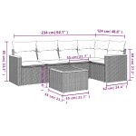 vidaXL Set mobilier grădină cu perne, 6 piese, gri, poliratan