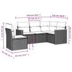 vidaXL Set canapea de grădină cu perne, 5 piese, gri, poliratan vidaXL Set canapea de grădină cu perne, 5 piese, gri, poliratan