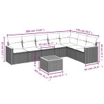 vidaXL Set mobilier de grădină cu perne, 8 piese, negru, poliratan vidaXL Set mobilier de grădină cu perne, 8 piese, negru, poliratan