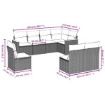 vidaXL Set mobilier de grădină cu perne, 8 piese, negru, poliratan vidaXL Set mobilier de grădină cu perne, 8 piese, negru, poliratan