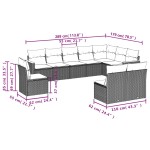 vidaXL Set canapele de grădină cu perne, 10 piese, bej, poliratan