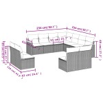 vidaXL Set canapele de grădină cu perne, 11 piese, gri, poliratan vidaXL Set canapele de grădină cu perne, 11 piese, gri, poliratan