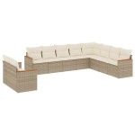 vidaXL Set canapele de grădină cu perne, 10 piese, bej, poliratan