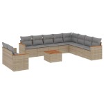 vidaXL Set canapele de grădină cu perne, 11 piese, bej, poliratan vidaXL Set canapele de grădină cu perne, 11 piese, bej, poliratan
