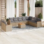 vidaXL Set canapele de grădină cu perne, 11 piese, bej, poliratan vidaXL Set canapele de grădină cu perne, 11 piese, bej, poliratan