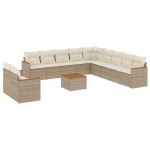 vidaXL Set canapele de grădină cu perne, 12 piese, bej, poliratan vidaXL Set canapele de grădină cu perne, 12 piese, bej, poliratan