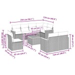 vidaXL Set mobilier de grădină cu perne, 9 piese, negru, poliratan