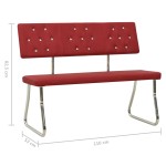 vidaXL Bancă, roșu vin, 110 cm, piele ecologică