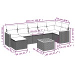 vidaXL Set mobilier de grădină cu perne, 8 piese, negru, poliratan