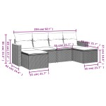vidaXL Set mobilier grădină cu perne, 6 piese, gri, poliratan