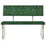vidaXL Bancă, verde închis, 110 cm, catifea vidaXL Bancă, verde închis, 110 cm, catifea