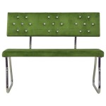 vidaXL Bancă, verde deschis, 110 cm, catifea vidaXL Bancă, verde deschis, 110 cm, catifea