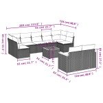 vidaXL Set canapele de grădină cu perne, 10 piese, bej, poliratan