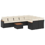 vidaXL Set canapele de grădină cu perne, 10 piese, negru, poliratan vidaXL Set canapele de grădină cu perne, 10 piese, negru, poliratan