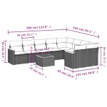 vidaXL Set canapele de grădină cu perne, 10 piese, negru, poliratan vidaXL Set canapele de grădină cu perne, 10 piese, negru, poliratan