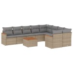 vidaXL Set canapele de grădină cu perne, 10 piese, bej, poliratan