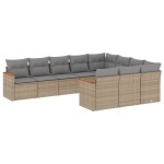 vidaXL Set canapele de grădină cu perne, 10 piese, bej, poliratan