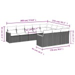 vidaXL Set canapele de grădină cu perne, 10 piese, bej, poliratan