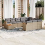 vidaXL Set canapele de grădină cu perne, 11 piese, bej, poliratan vidaXL Set canapele de grădină cu perne, 11 piese, bej, poliratan