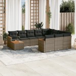 vidaXL Set canapele de grădină cu perne, 11 piese, gri, poliratan vidaXL Set canapele de grădină cu perne, 11 piese, gri, poliratan