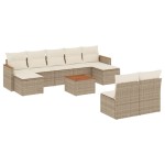 vidaXL Set canapele de grădină cu perne, 10 piese, bej, poliratan