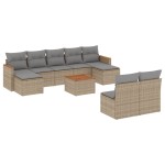 vidaXL Set canapele de grădină cu perne, 10 piese, bej, poliratan