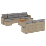 vidaXL Set canapele de grădină cu perne, 11 piese, bej, poliratan vidaXL Set canapele de grădină cu perne, 11 piese, bej, poliratan