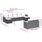 vidaXL Set mobilier de grădină cu perne, 9 piese, negru, poliratan