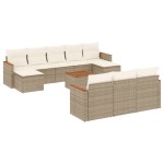 vidaXL Set canapele de grădină cu perne, 11 piese, bej, poliratan