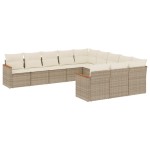vidaXL Set canapele de grădină cu perne, 11 piese, bej, poliratan vidaXL Set canapele de grădină cu perne, 11 piese, bej, poliratan