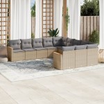 vidaXL Set canapele de grădină cu perne, 11 piese, bej, poliratan vidaXL Set canapele de grădină cu perne, 11 piese, bej, poliratan