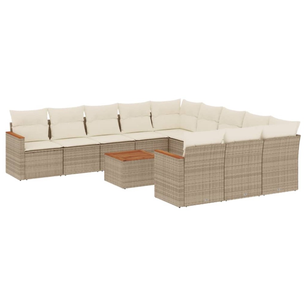 vidaXL Set canapele de grădină cu perne, 12 piese, bej, poliratan