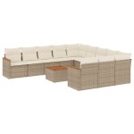 vidaXL Set canapele de grădină cu perne, 12 piese, bej, poliratan vidaXL Set canapele de grădină cu perne, 12 piese, bej, poliratan