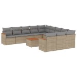 vidaXL Set canapele de grădină cu perne, 12 piese, bej, poliratan vidaXL Set canapele de grădină cu perne, 12 piese, bej, poliratan