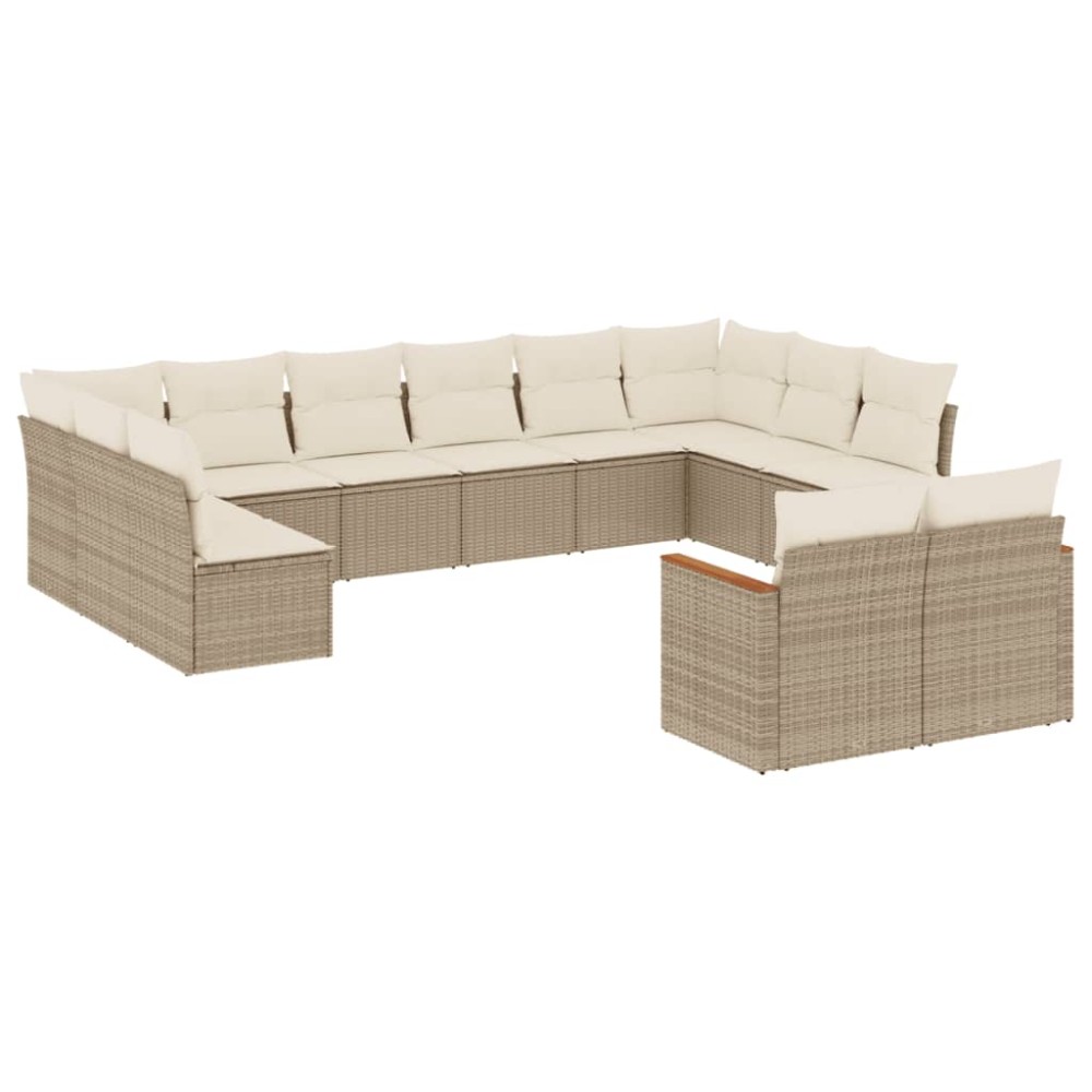 vidaXL Set canapele de grădină cu perne, 12 piese, bej, poliratan