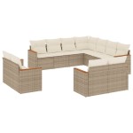 vidaXL Set canapele de grădină cu perne, 11 piese, bej, poliratan vidaXL Set canapele de grădină cu perne, 11 piese, bej, poliratan