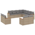 vidaXL Set canapele de grădină cu perne, 11 piese, bej, poliratan vidaXL Set canapele de grădină cu perne, 11 piese, bej, poliratan